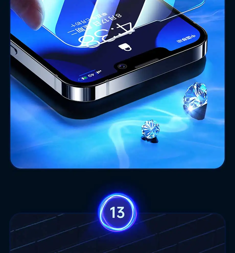 4PCS Tempered Glass for iPhone 11 12 13 14 15 16 Pro Max XR X XS Screen Protector on for iPhone 12 13 Mini 7 8 6 Plus SE Glass