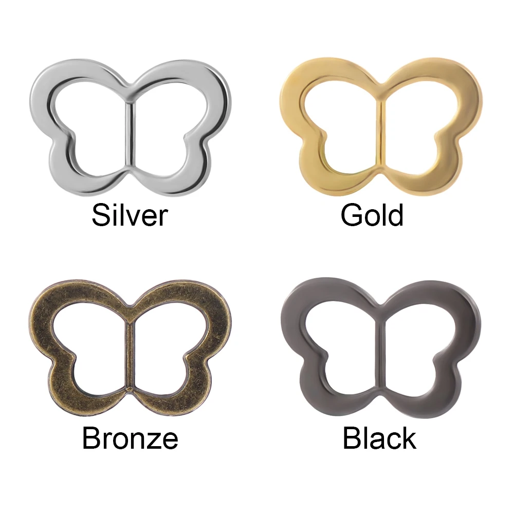 20 قطعة عالية الجودة 4 ألوان صغيرة جدا فراشة حزام أزرار أكياس دمية اكسسوارات Diy بها بنفسك دمى أبازيم ثلاثي الإنزلاق مشبك