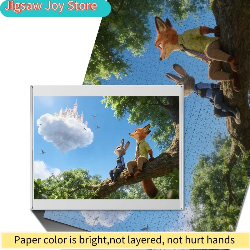 1000pcs Disney Zootopia Judy & Nick Wilde Poster Puzzle - & Brain, Movie, / Game for Birthday Gift, Room Decor