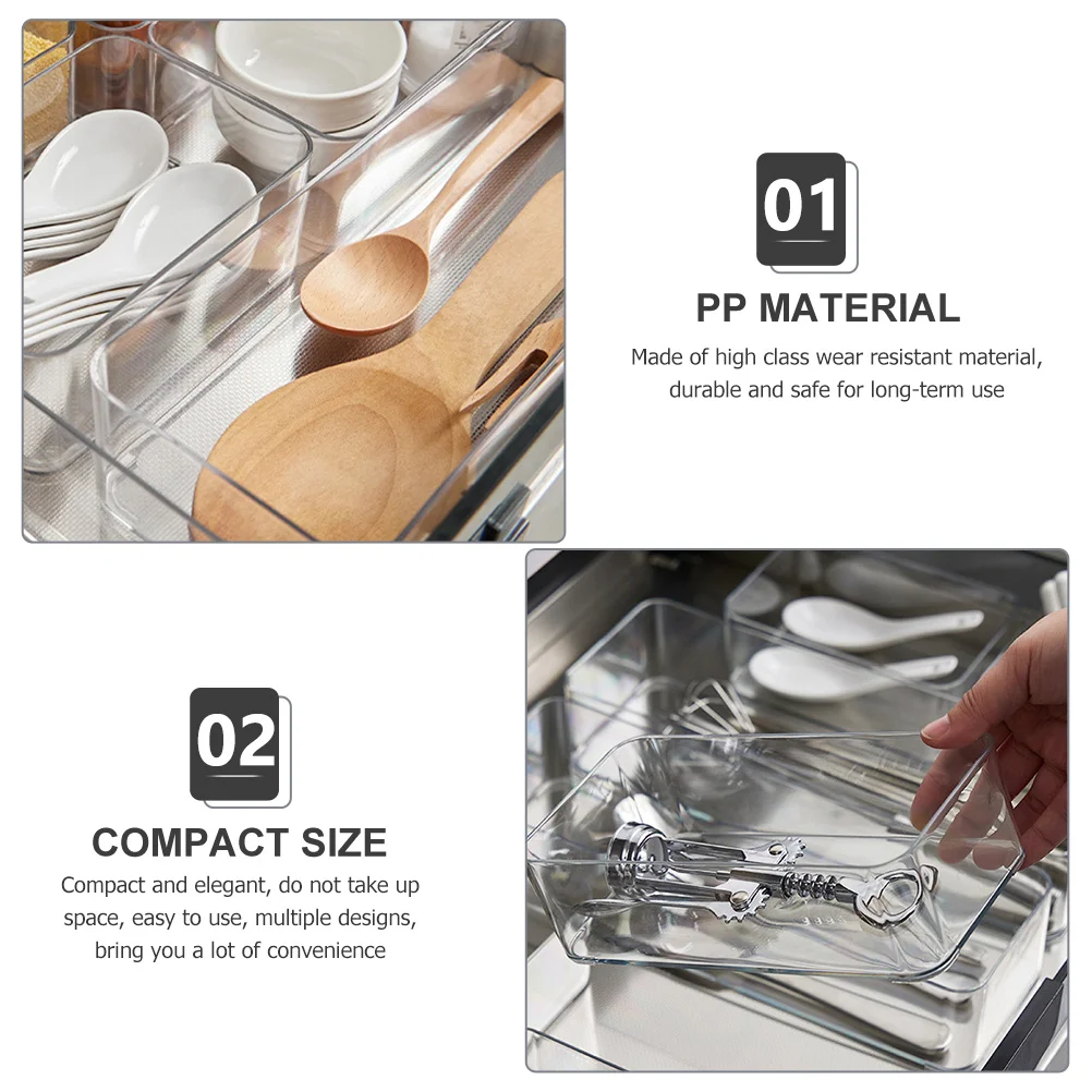 2Pcs Premium PP Storage Case Multi-Function Drawer Box Organized Space for Sundries Cosmetics Home Decor Storage Box