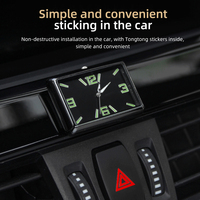 Fashion Square Car Clock Interior Decoration Self-adhesive Electronic Vent Clip Watch for Car Styling Automobiles Quartz Watch