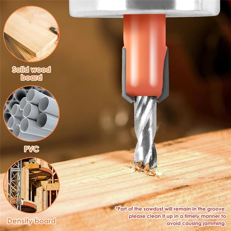 

HHO-Single Hole Punch,5 Pcs Set- 5/16 Inch Heavy Duty Puncher Adjustable Screw Cover Includes 5 Limit Countersink Drill Bits