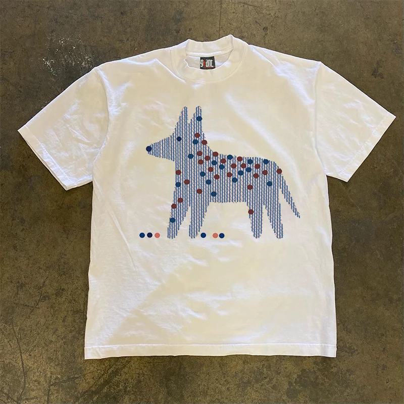 

Heavyweight 260g Pure Cotton Short Sleeve T-Shirt Xiao Chen Story Multi Spot Dog American Style Couple Student Summer Top