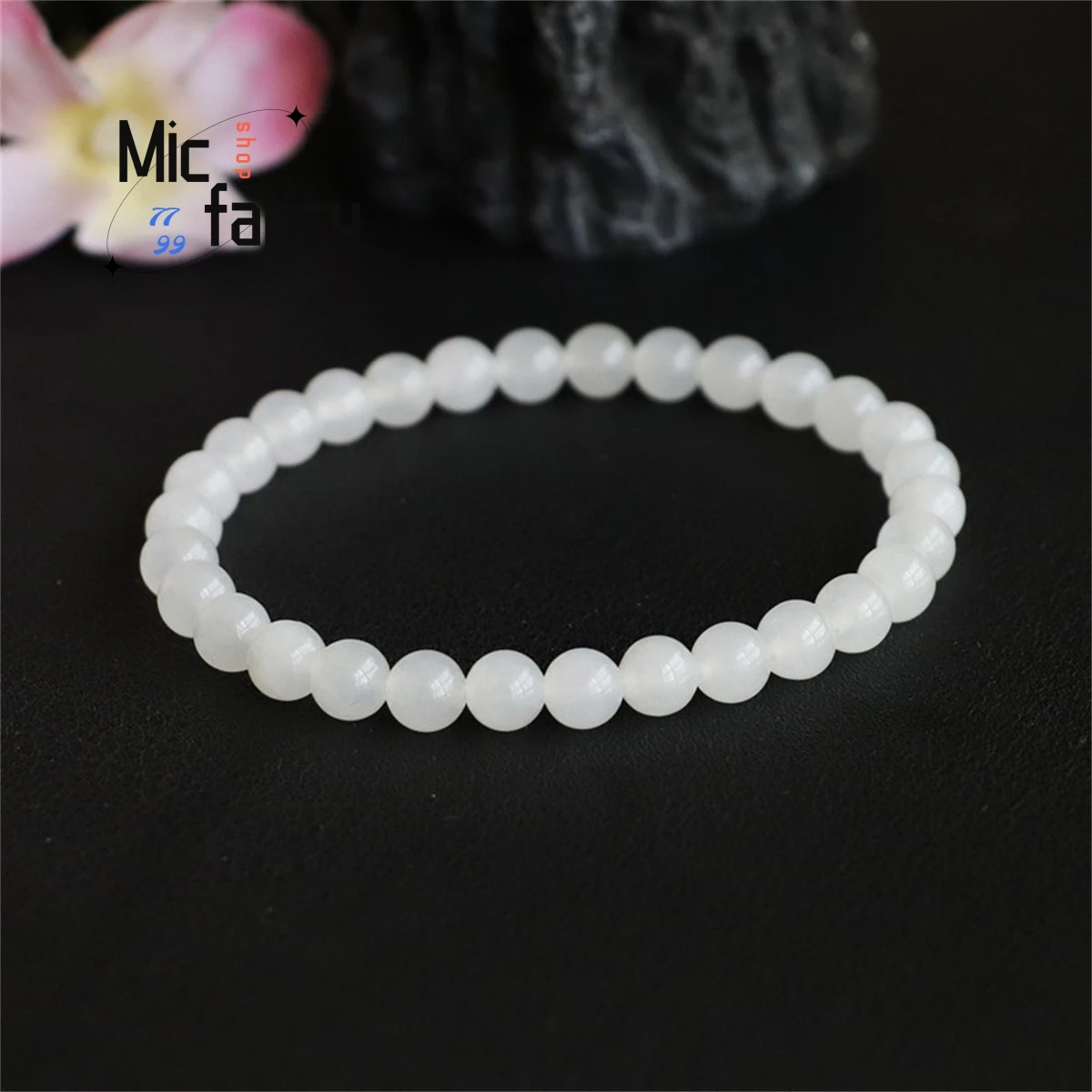 Natural Hotan Sheepskin White Jade Round Bead Bracelet Simple Generous Souvenir Boutique Women Fashion Charm Couple Fine Jewelry