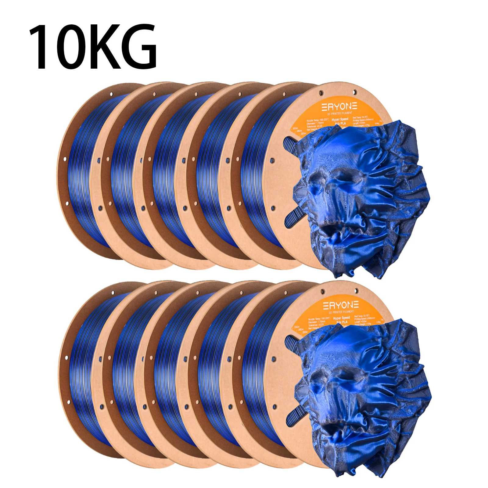 ERYONE Hyper Speed Dual Color Silk PLA Filament 3D Printer Hyper Speed Coextrusion Filament PLA Shiny