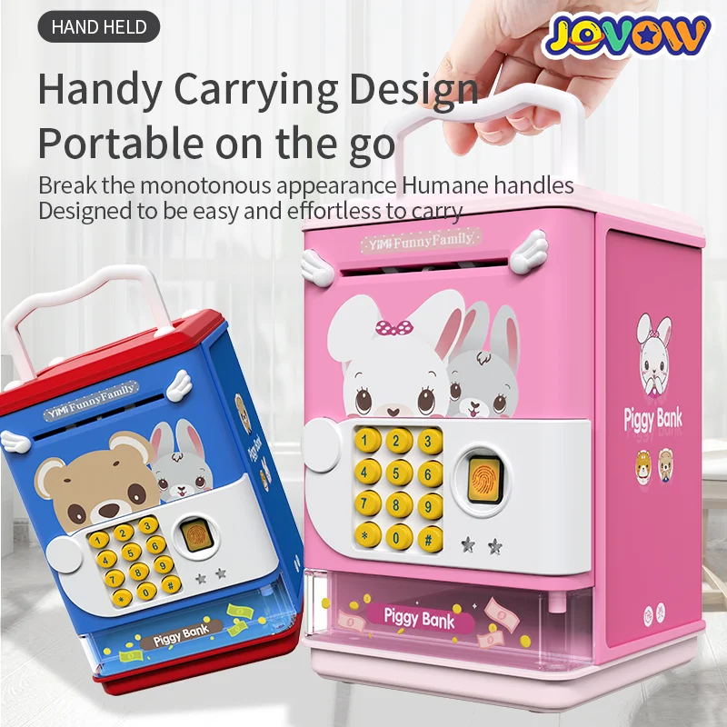 Bank Toy Electronic Mini ATM Savings Machine Money Coin Bank Password Simulate Fingerprint Unlocking with Music for Kids