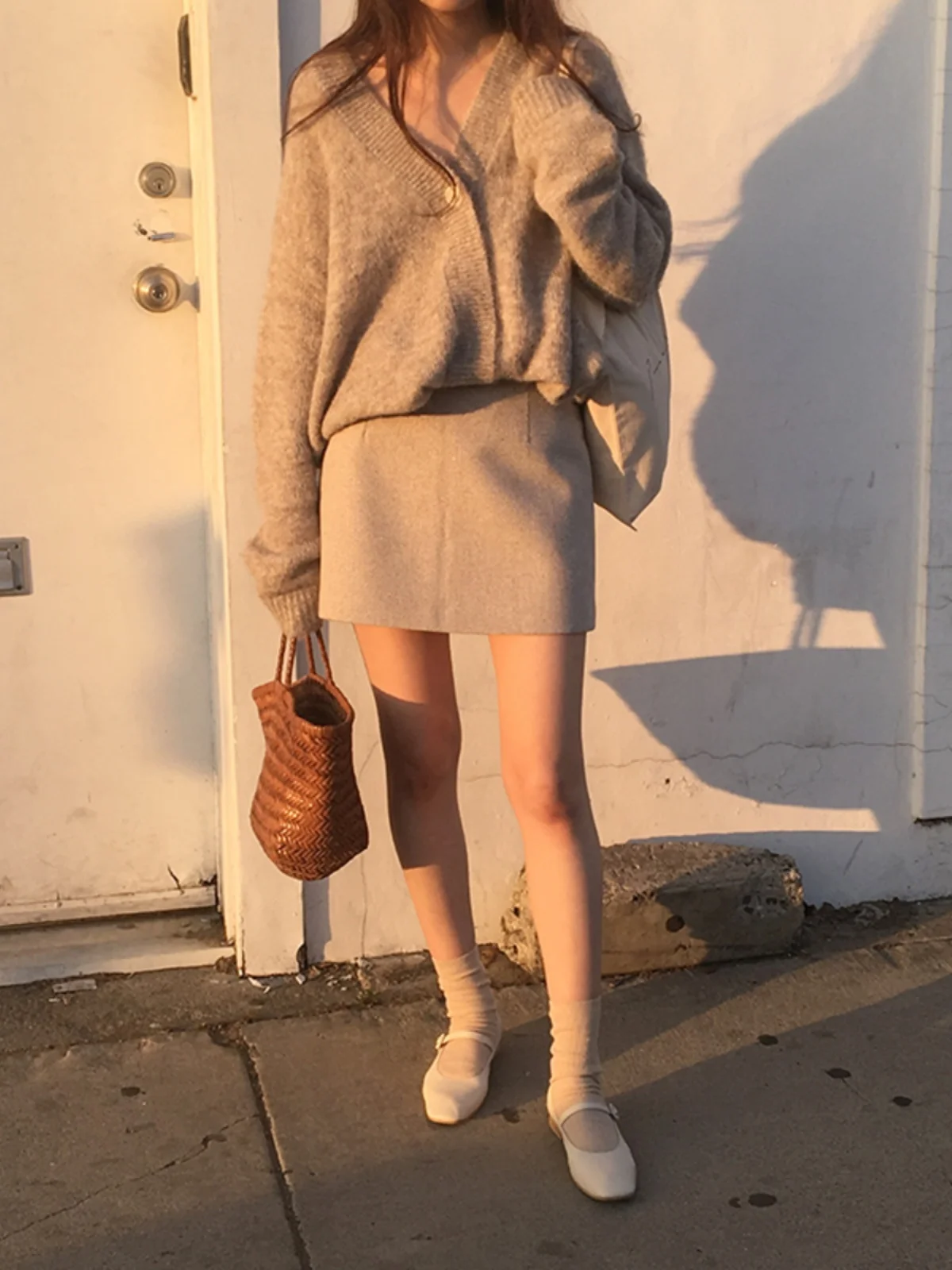 

Женская шерстяная юбка с высокой талией, А-силуэт, облегающая, повседневная, для весны и осени, короткая юбка