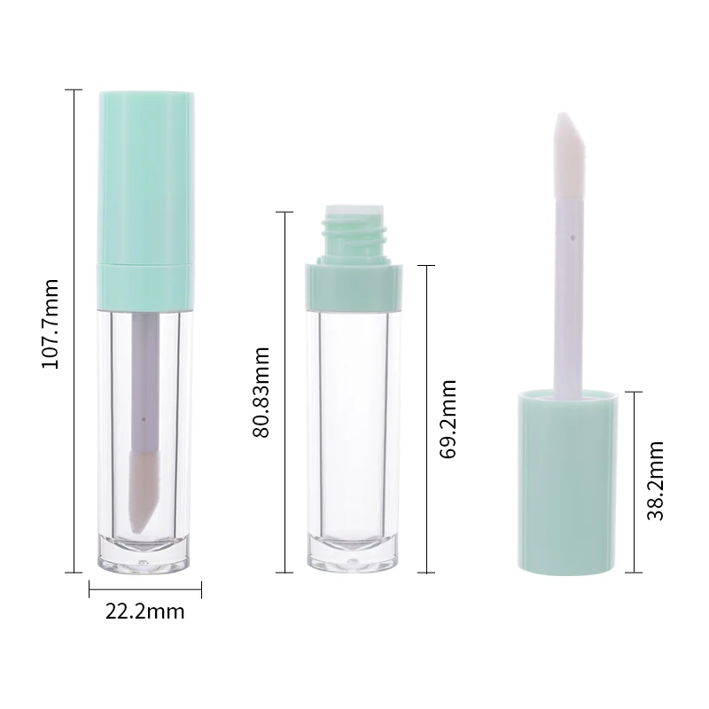 Empty pink nude big applicator wand 9ml Lip Gloss Tube Plastic Refillable Bottles Liquid Lipstick Container lipgloss Sample Vial