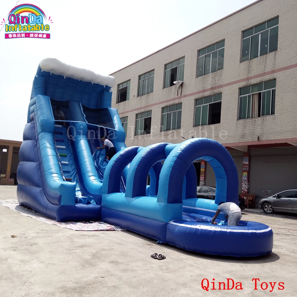 Commercial Grade Large Air Tube Slide, 12*4*7M Giant Inflatable Water Slide For Outdoor Games