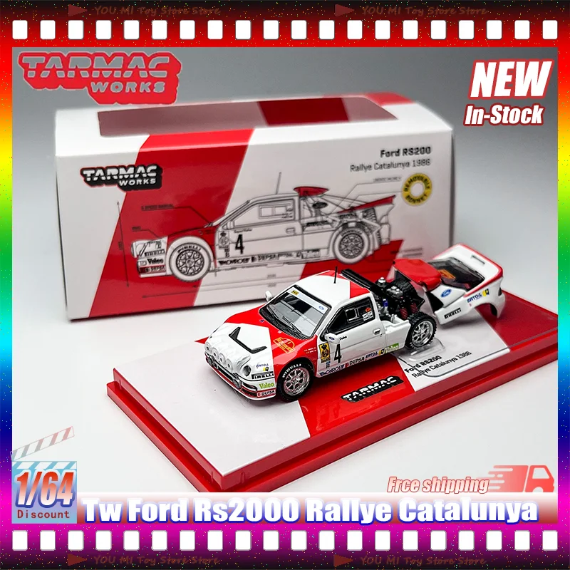 

New In Stock Tw 1:64 Ford Rs2000 Rallye Catalunya Simulation Alloy Miniature Die-Cast Car Model Custom Children Toys Collectible