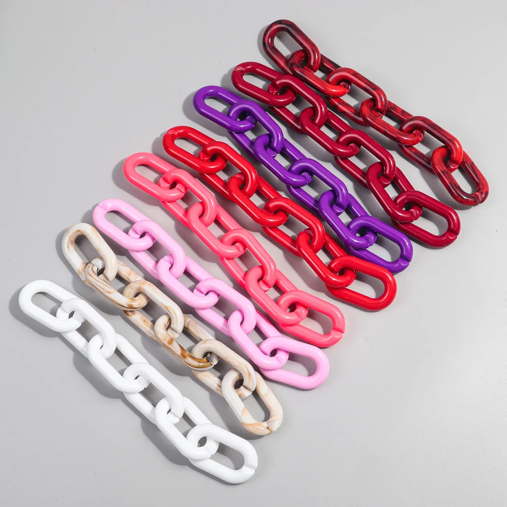 6pcs Extra large Acrylic Chunky Oval Ring Link Chain  Beads for Bracelet Necklace Making DIY Jewelry Glasses Chains Accessories