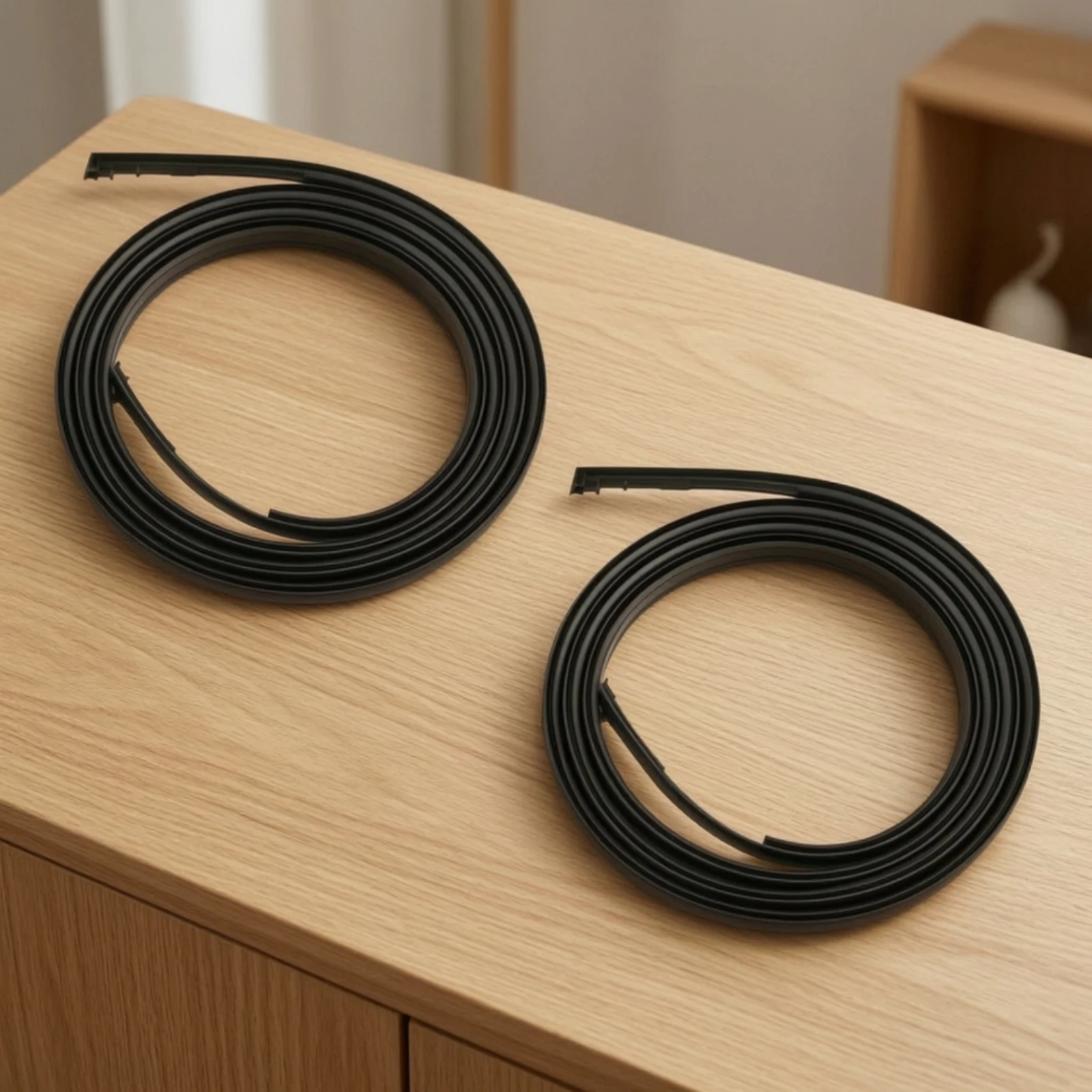 2 Pieces Roof Channel Weatherstrip with End Tabs Water Sealing Roof Channel Molding Weatherstrip Noise Reducing Molded