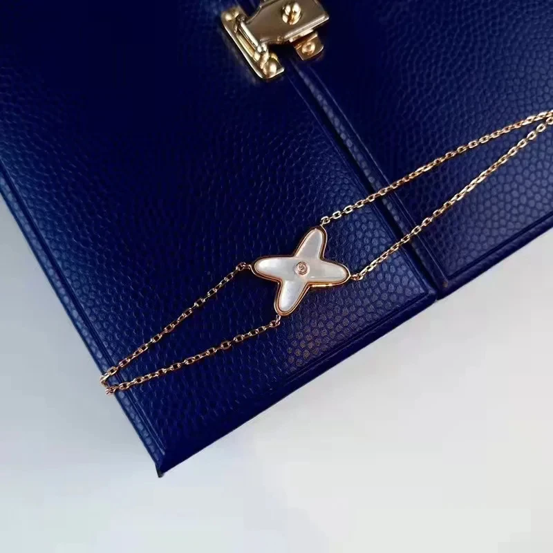 Hot 925 silver mother-of-pearl X-shaped pendant bracelet necklace set fashion brand banquet luxury jewelry gifts