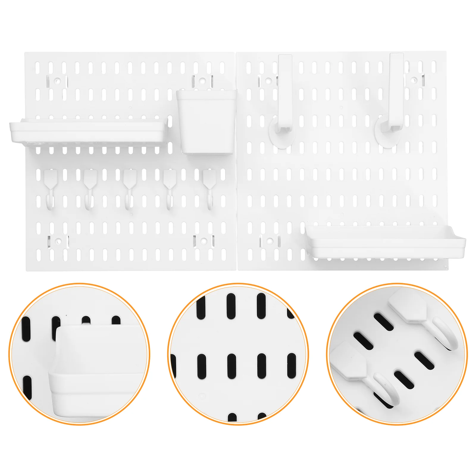 1 Set Pegboard Combination Kit Plastic Pegboard Wall Mount Organizer with Hooks and Shelves wall organizer