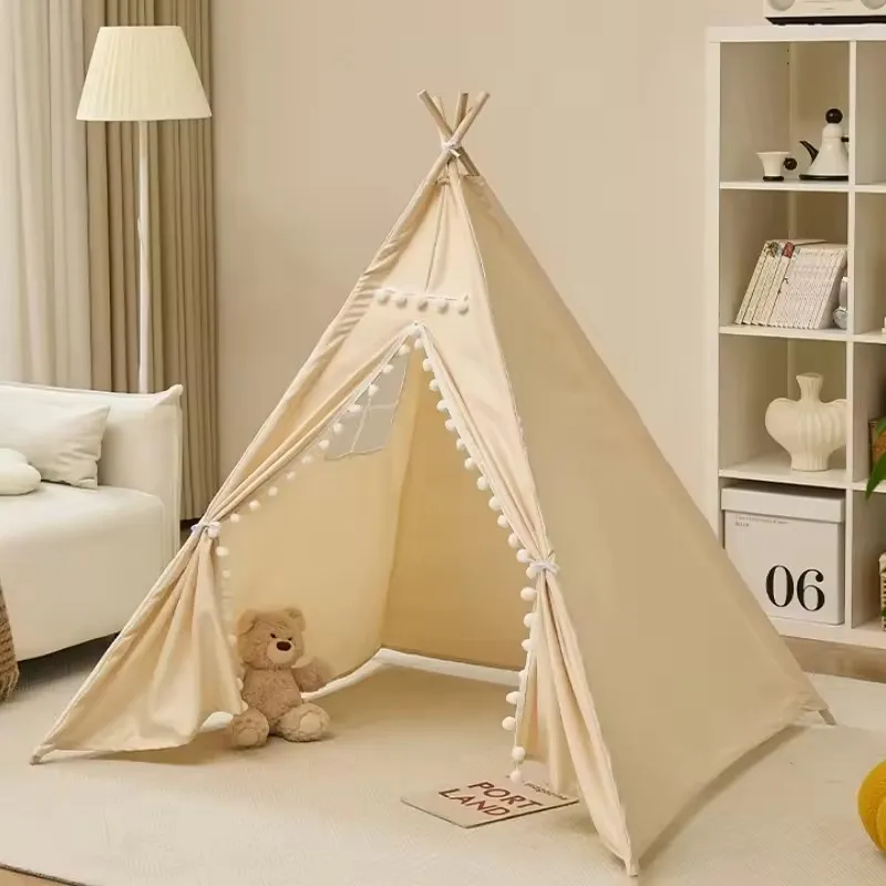 Draagbare Kinderen Speeltent 1.6 m/1.3 m Indoor Speelhuis Wigwam Kind Tipi Tipi Peuter Ballenbak kasteel Speelkamer voor Meisjes - afbeelding 2