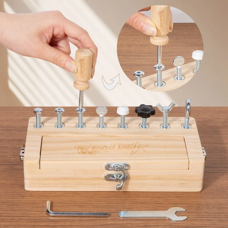 Screw Nut Workbench, Busy Board Educational Toy, Kids Hand Eye Coordination Training Tool view 3
