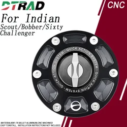 For Indian Scout/Bobber/Sixty 2016-2024 Challenger 2020-2023 Motorcycle CNC Keyless Fuel Filler Cap Quick Action Petrol Tank Cap