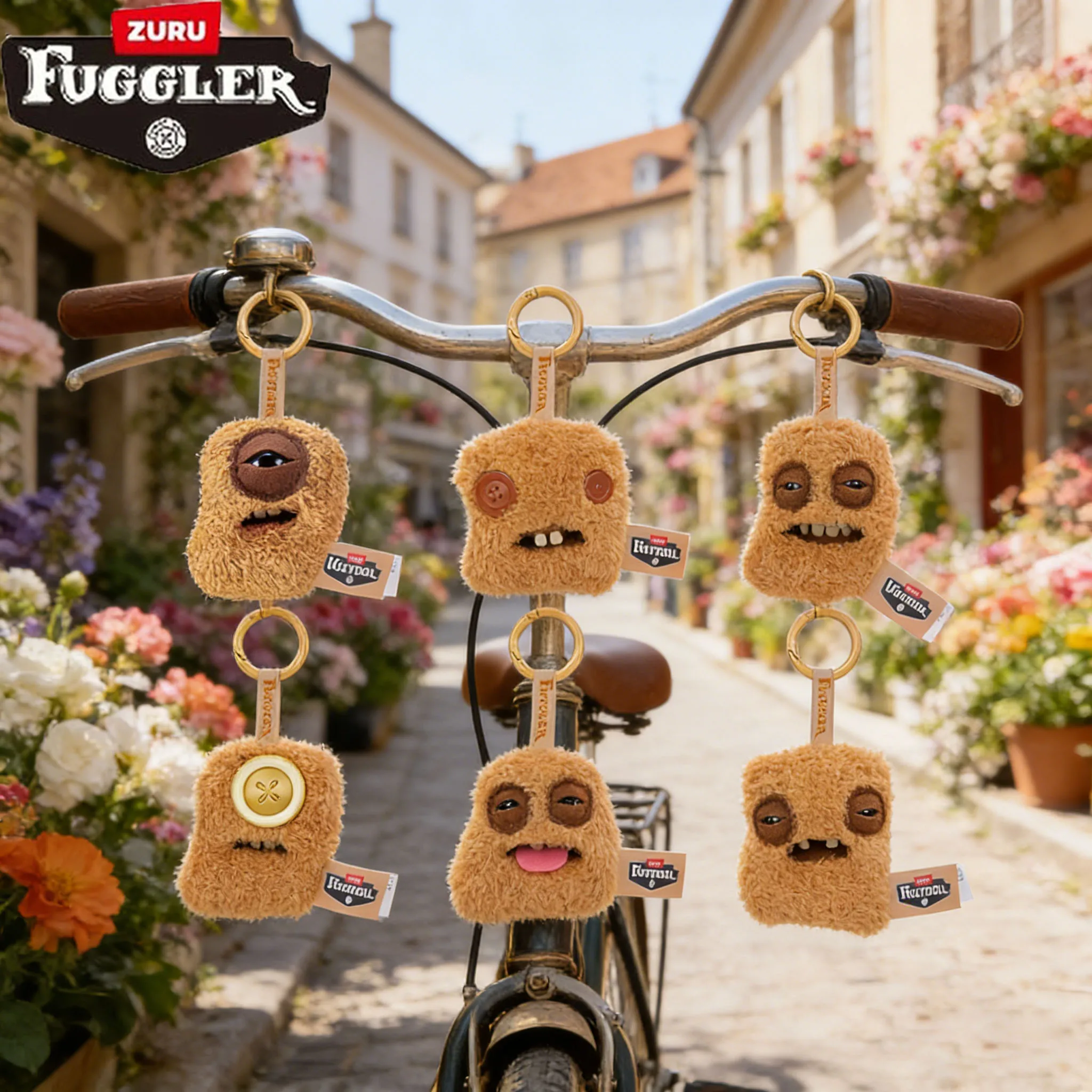 Original Fuggler Fugg Serie Nuggets Peluche Monstruo de Dientes Feos, Llavero, Colgante para Mochila y Bolso, Muñeco de Peluche 11CM