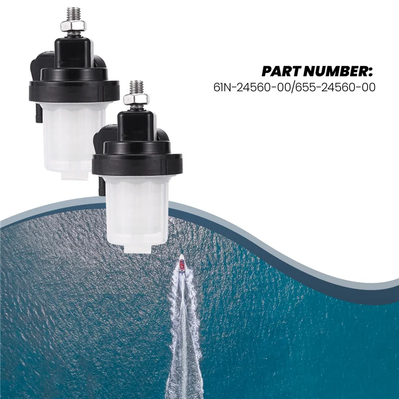 2 ZESTAWY Filtrów Paliwa do Silników Zaburtowych z Separatorem Wody 9.9Hp 15Hp 20Hp 25Hp 30Hp 40Hp 61N-24560-00