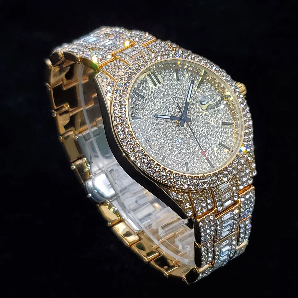2026 Neue Luxus-Diamantuhr für Herren, Top-Verkauf, Modische Iced-Out Quarz-Armbanduhr, Hip-Hop-Street-Style, Exquisite Weihnachtsgeschenke – Detail 10