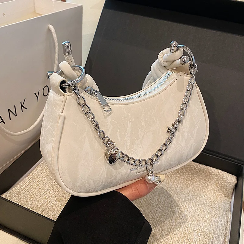 

PU Leather Women Shoulder Bag Retro Solid Color Hobos Handbags Leisure Underarm Bag Fashion Exquisite Crossbody Bag 2025