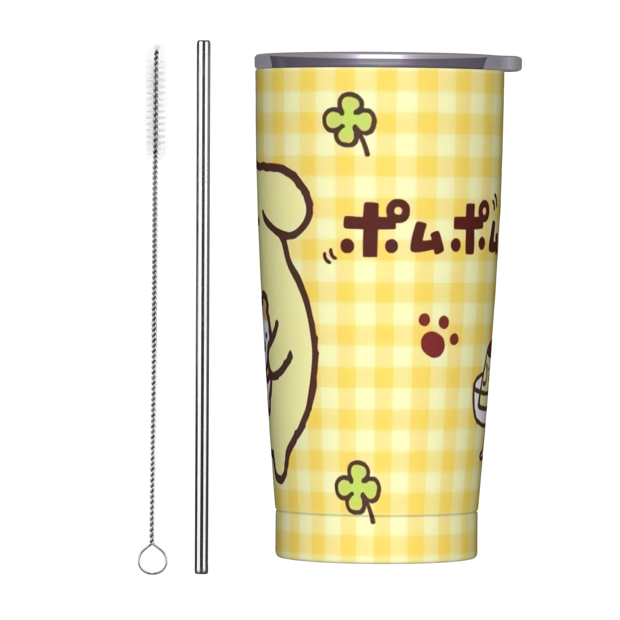 

Pom Pom Purin Мультяшный стакан с вакуумной изоляцией, термочашка для животных, собак, термос, офисные домашние кружки, горячий и холодный напиток, 20 унций