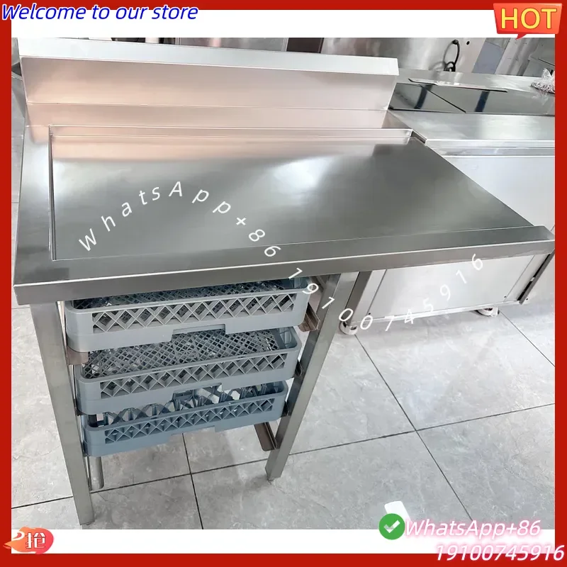 2026CE Commercial Premium Storage Rack with Dish Collection Table 304 Stainless Steel for Hotels & Restaurants Dishwasher