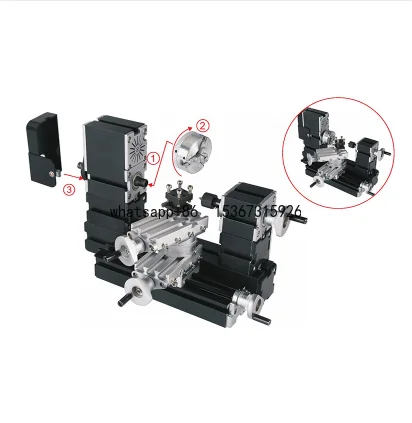 12000rpm Powerful Metal Mini Rotating Lathe TZ20002MR DIY metal gear lathe bench top metal lathe