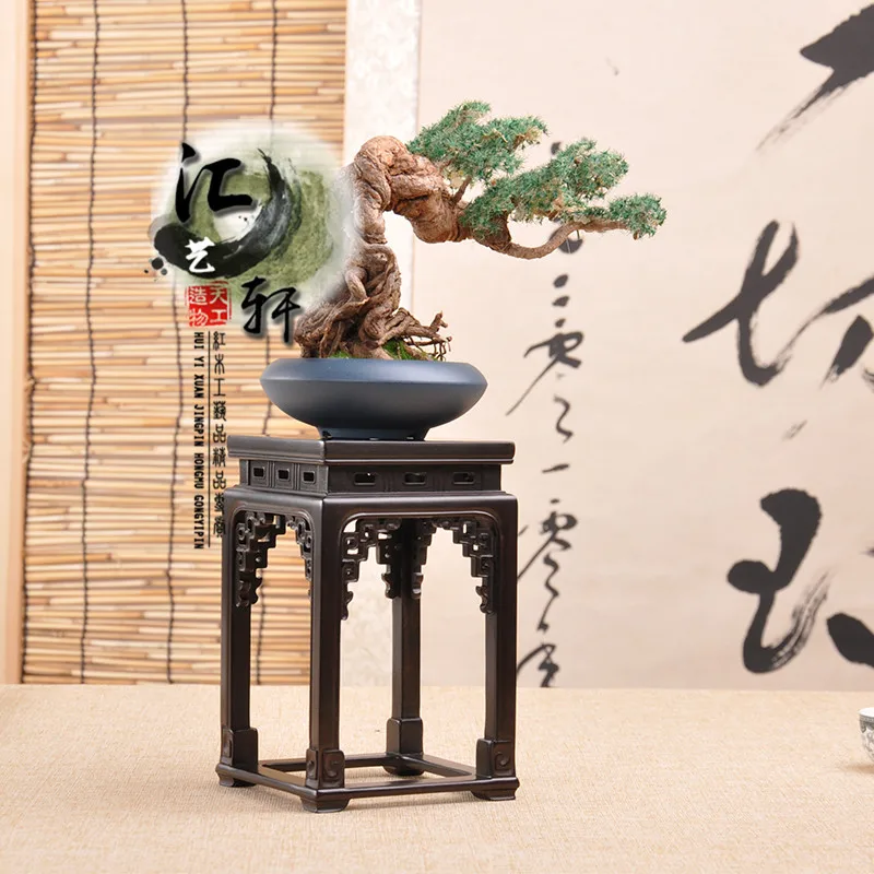 

Square Bonsai Display Pedestal, Vase Decoration, Statue Collection Base, Home, Ming Dynasty Style, Blackwood