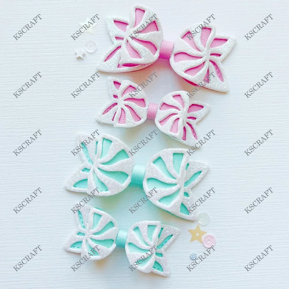 KSCRAFT Peppermint Candy Bow Cutting Dies Stencils for DIY Scrapbooking Decorative Embossing DIY Paper Cards