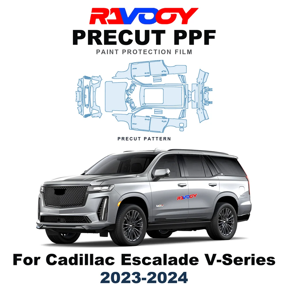 Precut PPF For Cadillac Escalade V-Series 2023-2024 8.5mil TPU Paint Protection Film Hood Bonnet Bumper Self-Healing Clear Kit