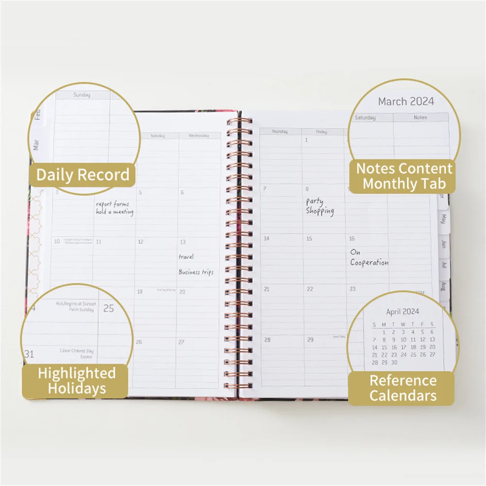 A5 Agenda Planner Notebook Portable Schedule Book Diary Weekly Planner Sketchbook Graffiti Notebook School Office Stationery