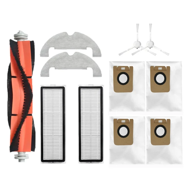 11ชิ้นสำหรับ Bot D10 PLUS RLS3D/Z10 pro/ L10 PLUS หุ่นยนต์ดูดฝุ่นอะไหล่แปรงกรองด้านหลักถุงหูรูดม็อบ