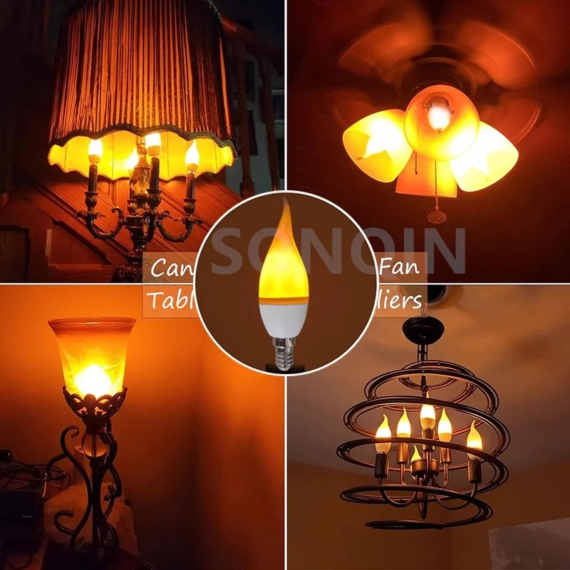 مصابيح محاكاة ليد ، مصباح ذرة ، ضوء شمعة وامض ، تأثير لهب ديناميكي ، ضوء منزلي ، E27 ، 5 واط ، E14 ، 85-V ، 1 #3