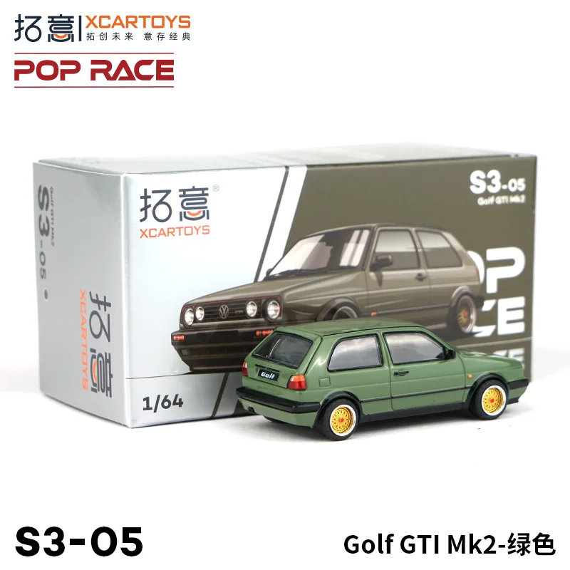 XCARTOYS POPRACE 1/64 Golf GTI Mk2 alloy car model, children\'s collection of decorative toys, for children\'s holiday gifts.