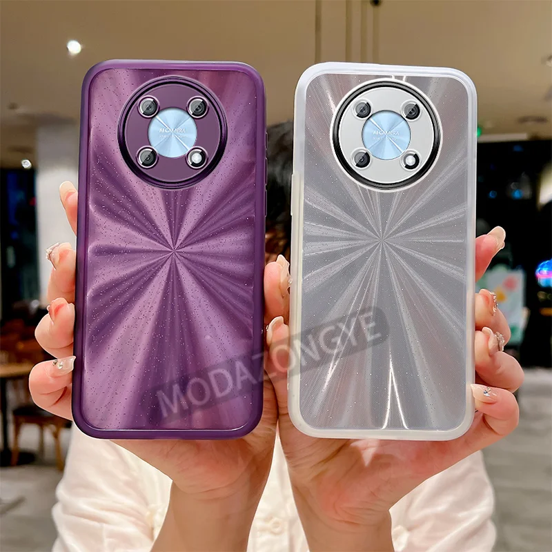 For Huawei Nova Y90 Case Colorful Transparant TPU Cellphone Cover With Lens Films Luxury Matte CTR-LX1 CTR-LX2 Phone Case