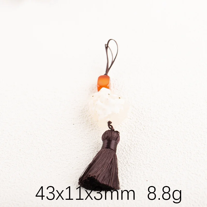 Desert Agate Fascinating hanging ornament Carving Pendant for Necklace Stone Fashion Handmade Natural Jewelry 43x11x3mm 41g