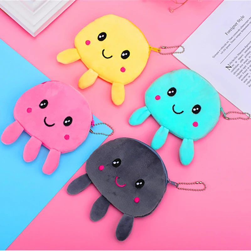 Mini Plush Coin Purse Storage Bag  Cartoon Coin Purse ID Card Children Girl Coin Purse Pocket Ladies Girl USB Cable Headset Bag