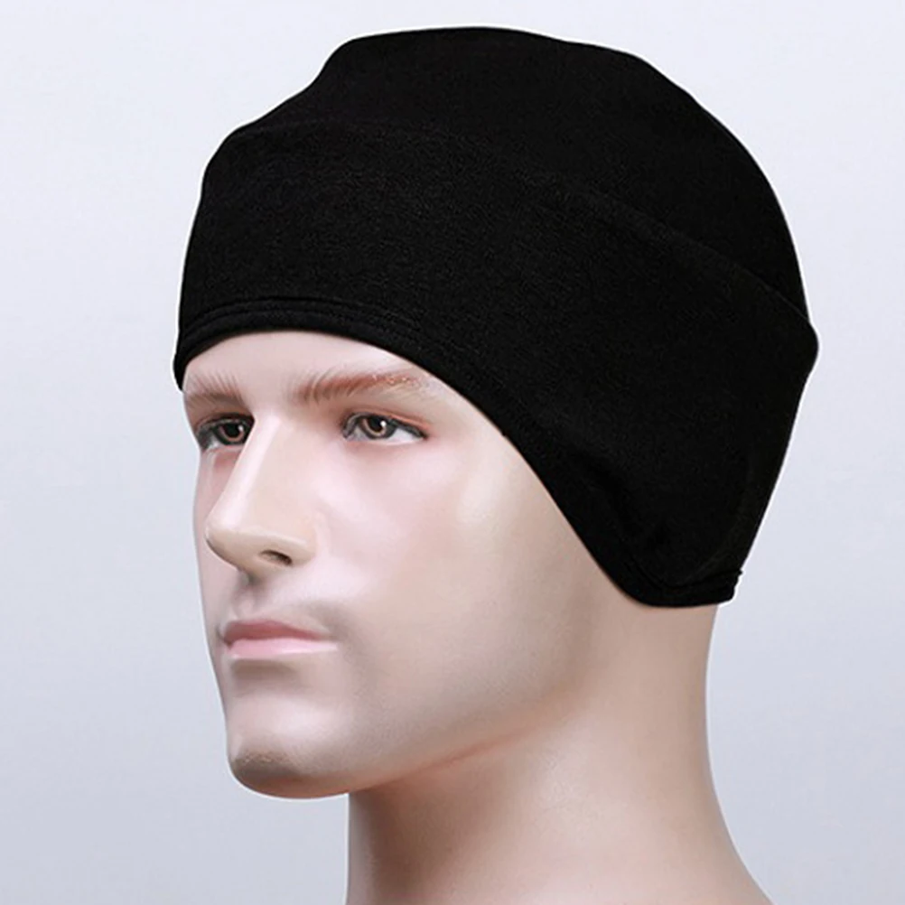 

1pc Windproof Cycling Cap Under Bike Hat Warm Ear Protection Anti-Splash Wool Fabric Lightweight Lotus Leaf Repellent