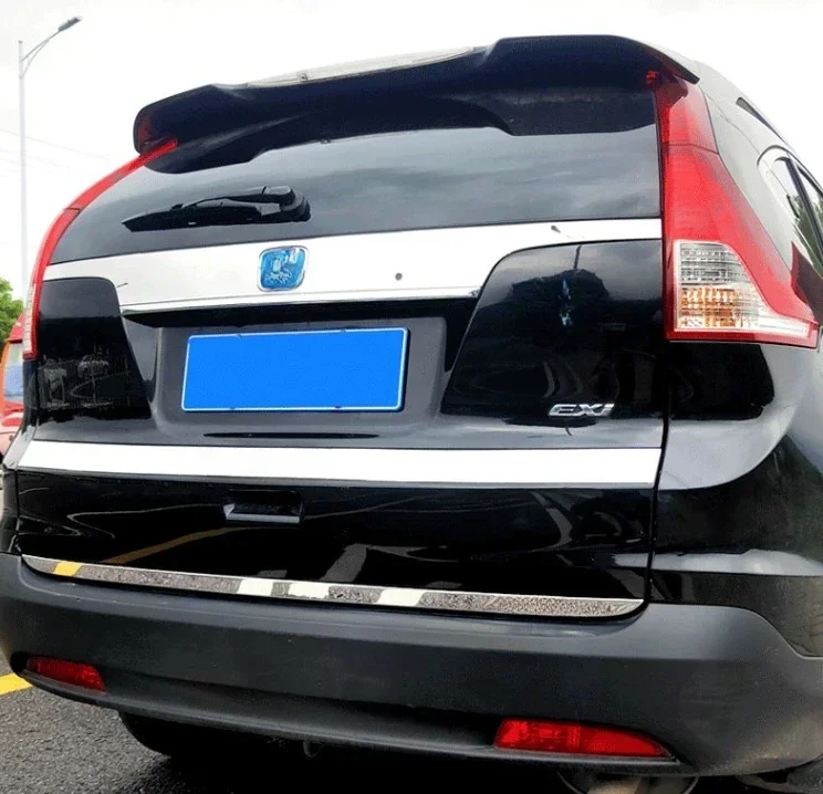 For Honda CRV CR-V 2012-2014 Car Sticker Cover Back Rear Logo Door Tailgate Frame Plate Trim Trunk Parts Molding