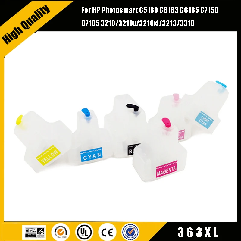 

einkshop Refillable 363XL Ink Cartridge For HP363 For HP Photosmart C5180 C6183 C6185 C7150 C7185 3210/3210v/3210xi/3213/3310