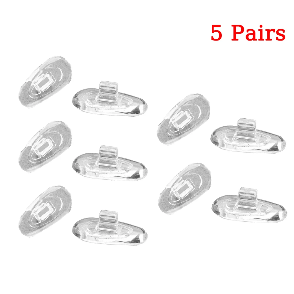 5Pair Premium Silicone Nose Pads For Glasses Comfort & Grip Enhancer Soft Air Cushion Screw-On Design Snap On Eyeglass Nose Pad