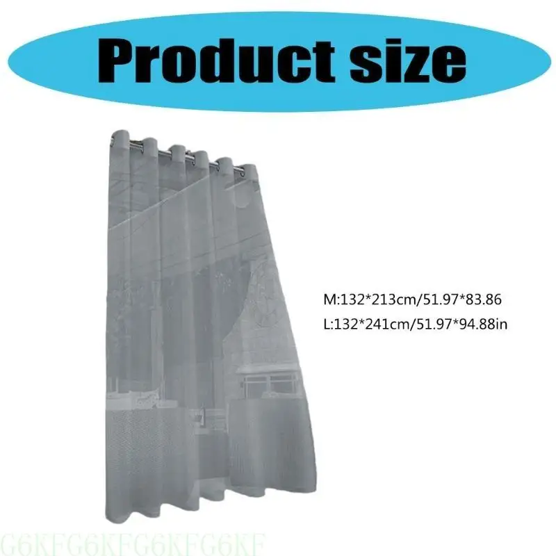 

G6KF Transparents Weatherproofs Outdoor Curtains with Eyelets Waterproofs Voile Curtains