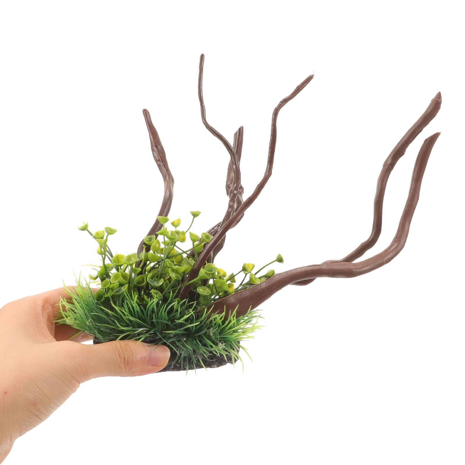 

Simulated Aquatic Plants Fake Tree Twig Aquarium Decorations Fish Tank Accessories Lifelike Resin Plastic Material Long Life Pet