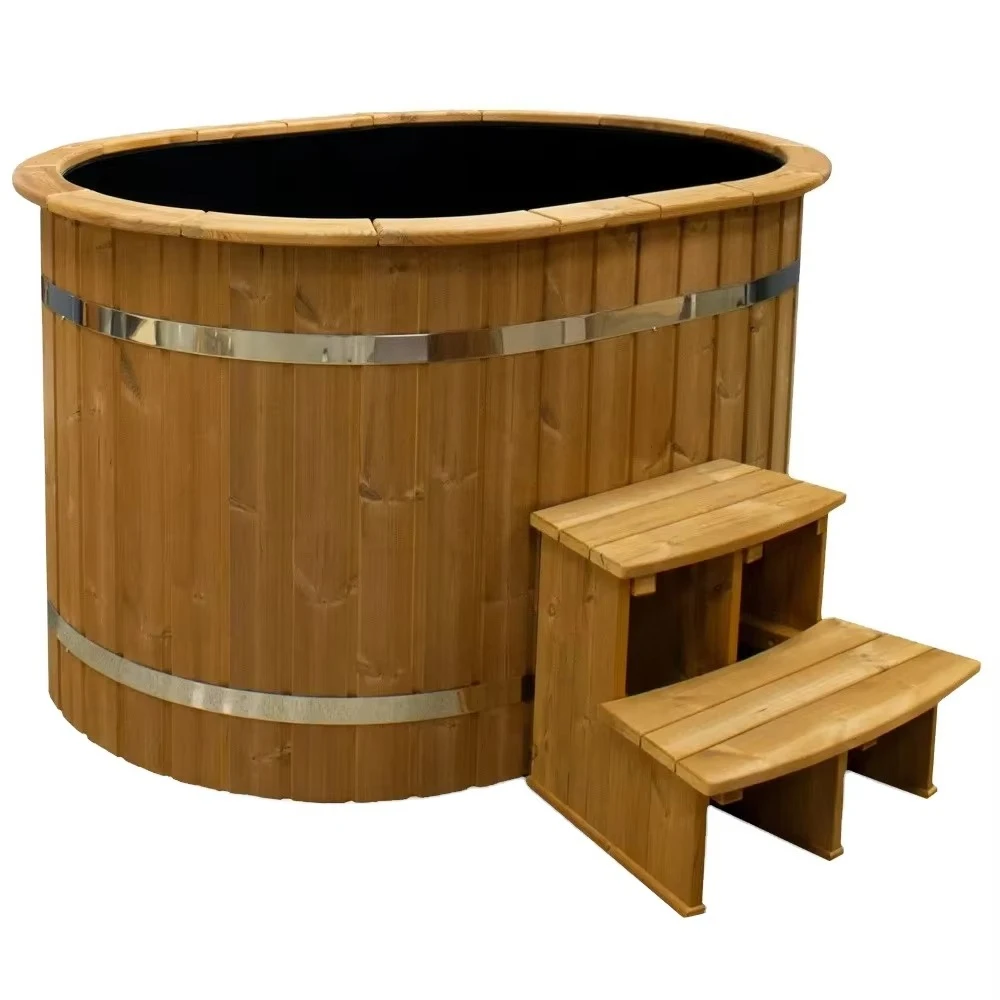 

4-Person outdoor hot spring outdoor bath, wooden hot water