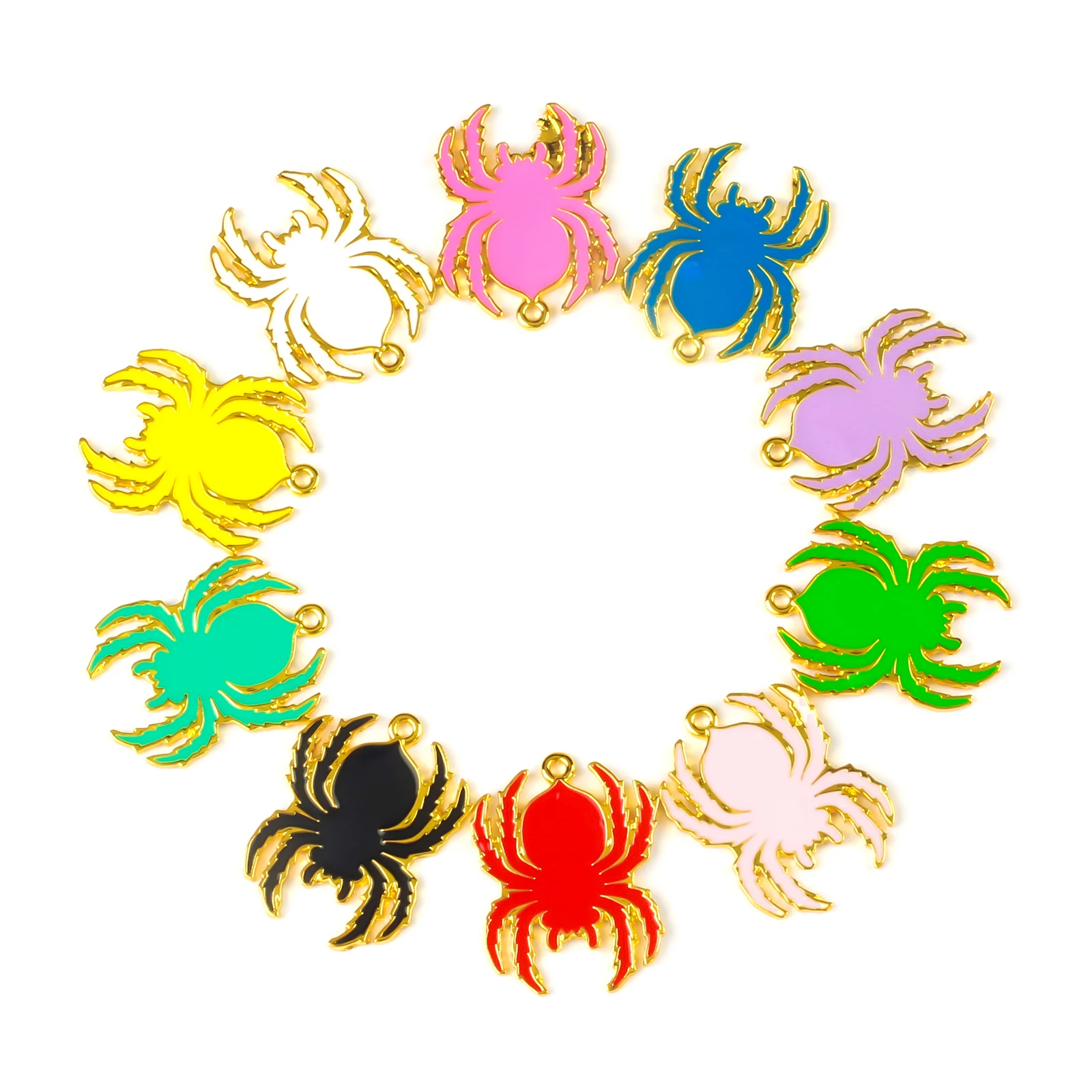 20pcs Alloy Spider Halloween Charms Fit For DIY Jewelry Making HWR008-HWR009