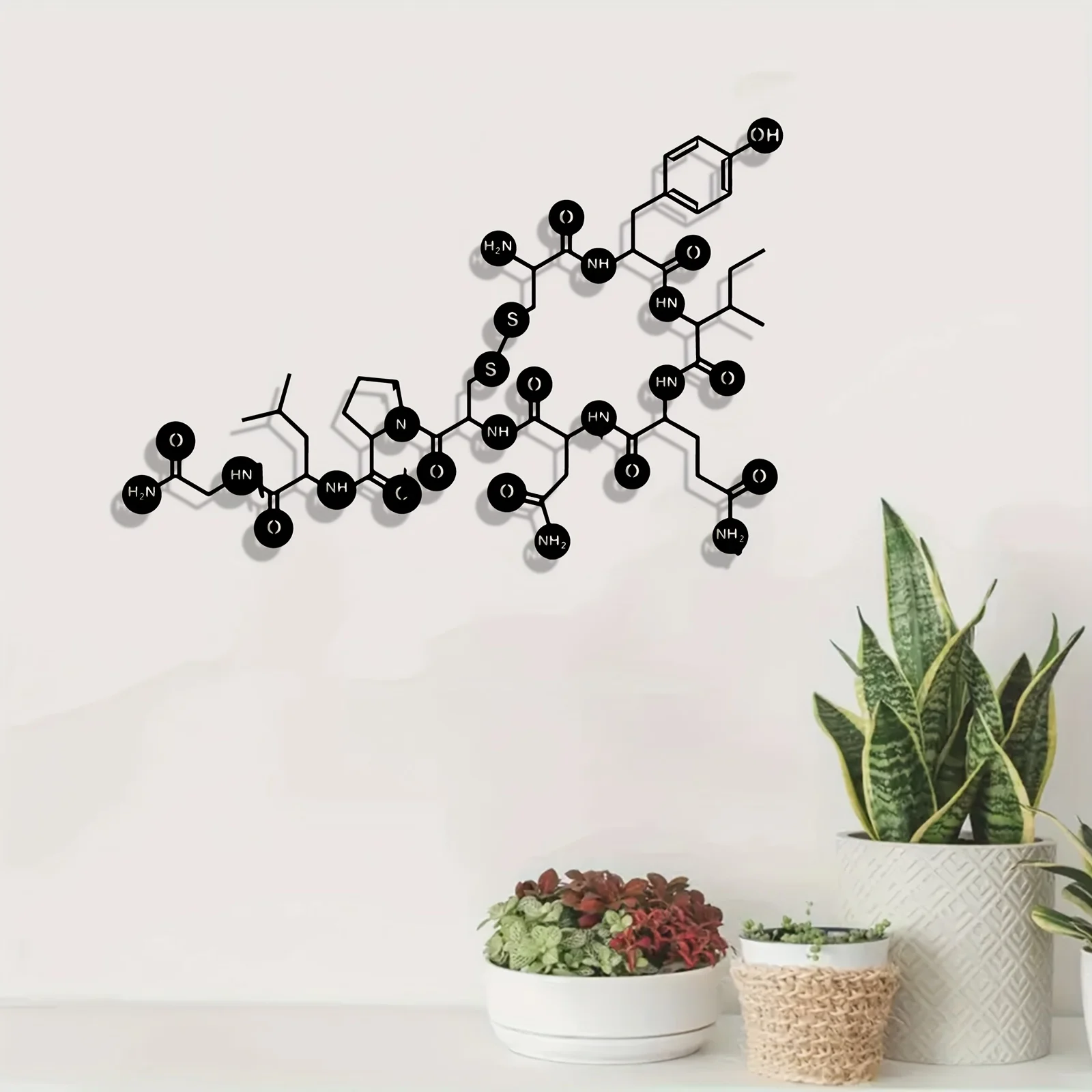 1pc Oxytocin Molecule Metal Wall Art Science Lab Wall Decor