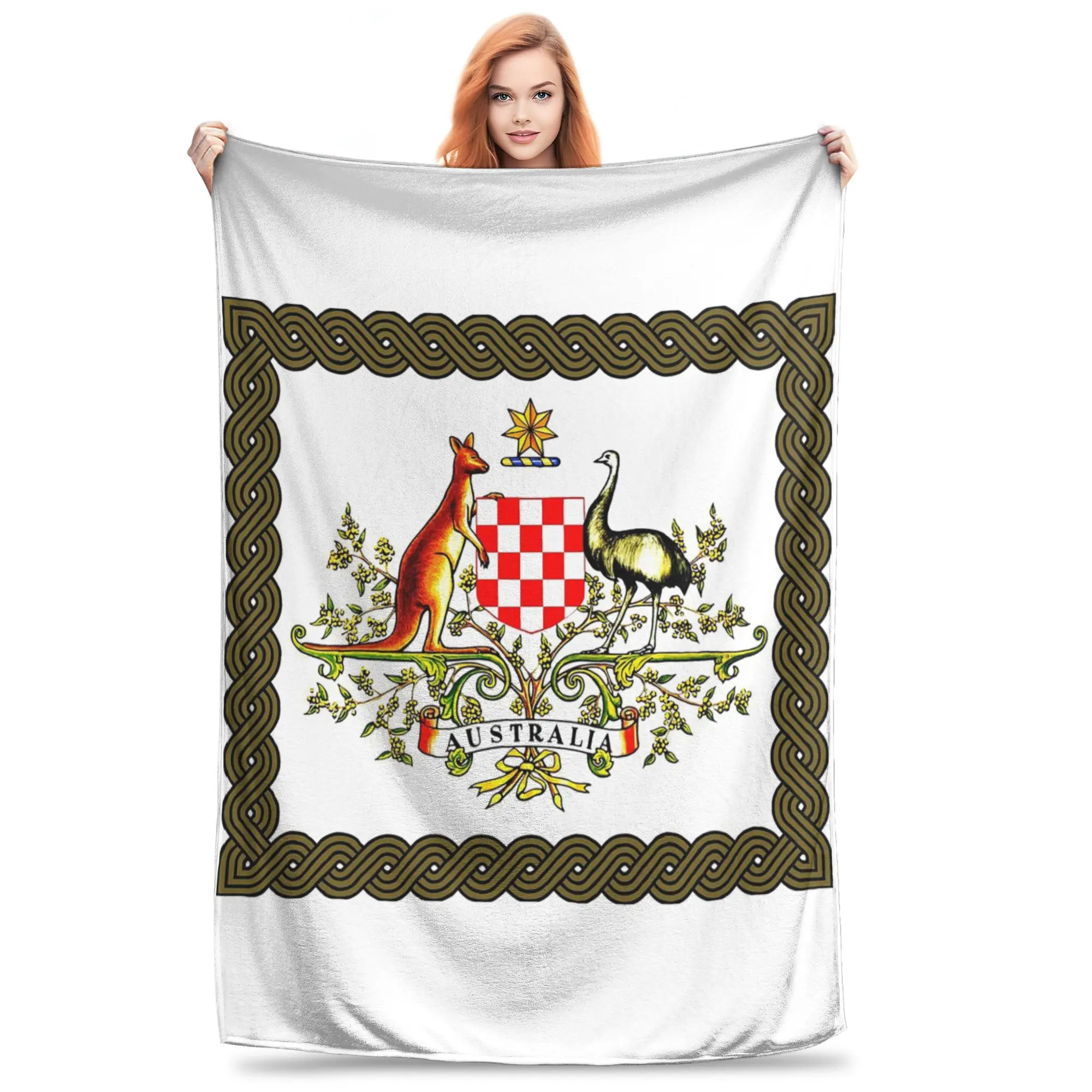 Croatian and Australian Connection Blanket Soft Warm Flannel Throw Blanket Bedding for Bed Living room Picnic Travel Home Couch