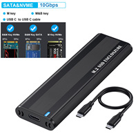 10Gbps M.2 NVMe SSD Enclosure Dual Protocol NVME SATA M.2 to USB Type C 3.1 SSD Adapter for NVME PCIE NGFF SATA SSD Disk Box