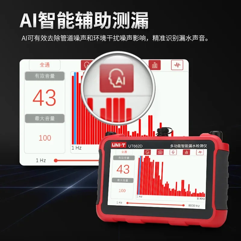 New UT662B Multi Functional Intelligent Leakage Detector High Precision Water Pipe Floor Heating Leakage Point Detector